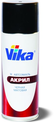 VIKA Аэрозольная эмаль АК-142 черная матовая баллон 520 мл
