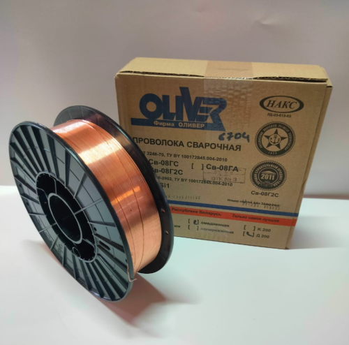 Проволока сварочная 0,8 мм 5 кг. Имп.омедн.Рядная намотка